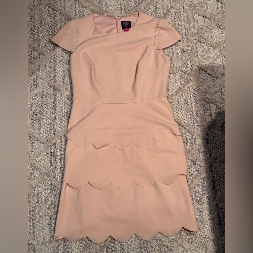 Vince Camuto Blush Pink Scalloped Sheath Dress